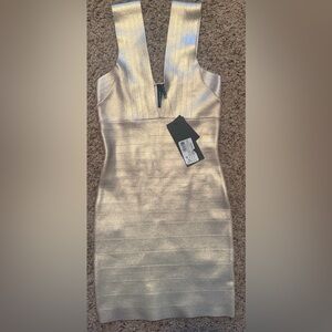 Elegant Silver gold Sleeveless Dress Marciano Bandage Dress XS